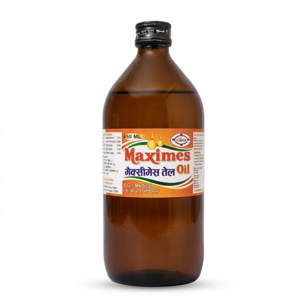 Maximes Pain Relief Oil 450ml Ayurvedic Lifestyle Image Maximes Ayurvedic Pain Relief Oil 450ml with natural herbs for joint and muscle pain relief