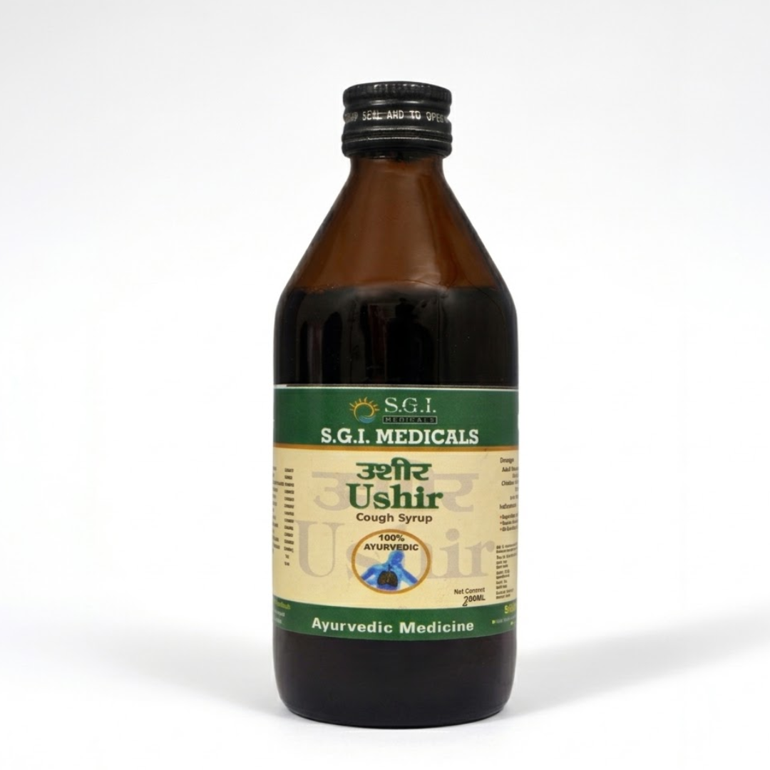 Ushir Cough Syrup - SGI Medicals Ayurvedic Cough Relief Syrup Ushir Cough Syrup Ayurvedic Medicine by SGI Medicals for cough relief and respiratory health